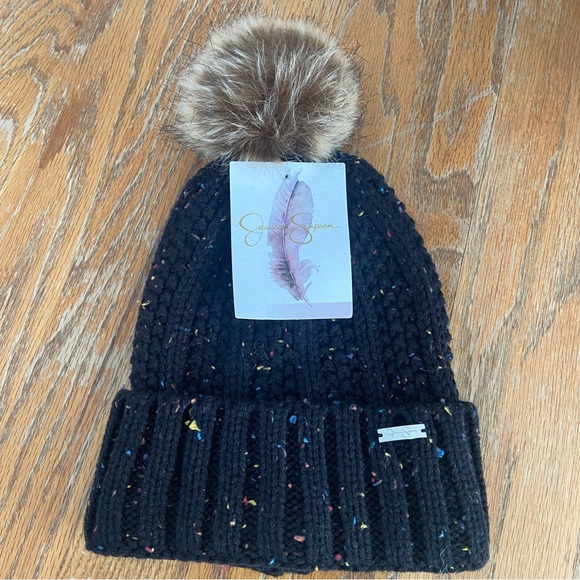 Jessica Simpson Women's Speckled Ribbed Knit Beanie Hat - Picture 2 of 5